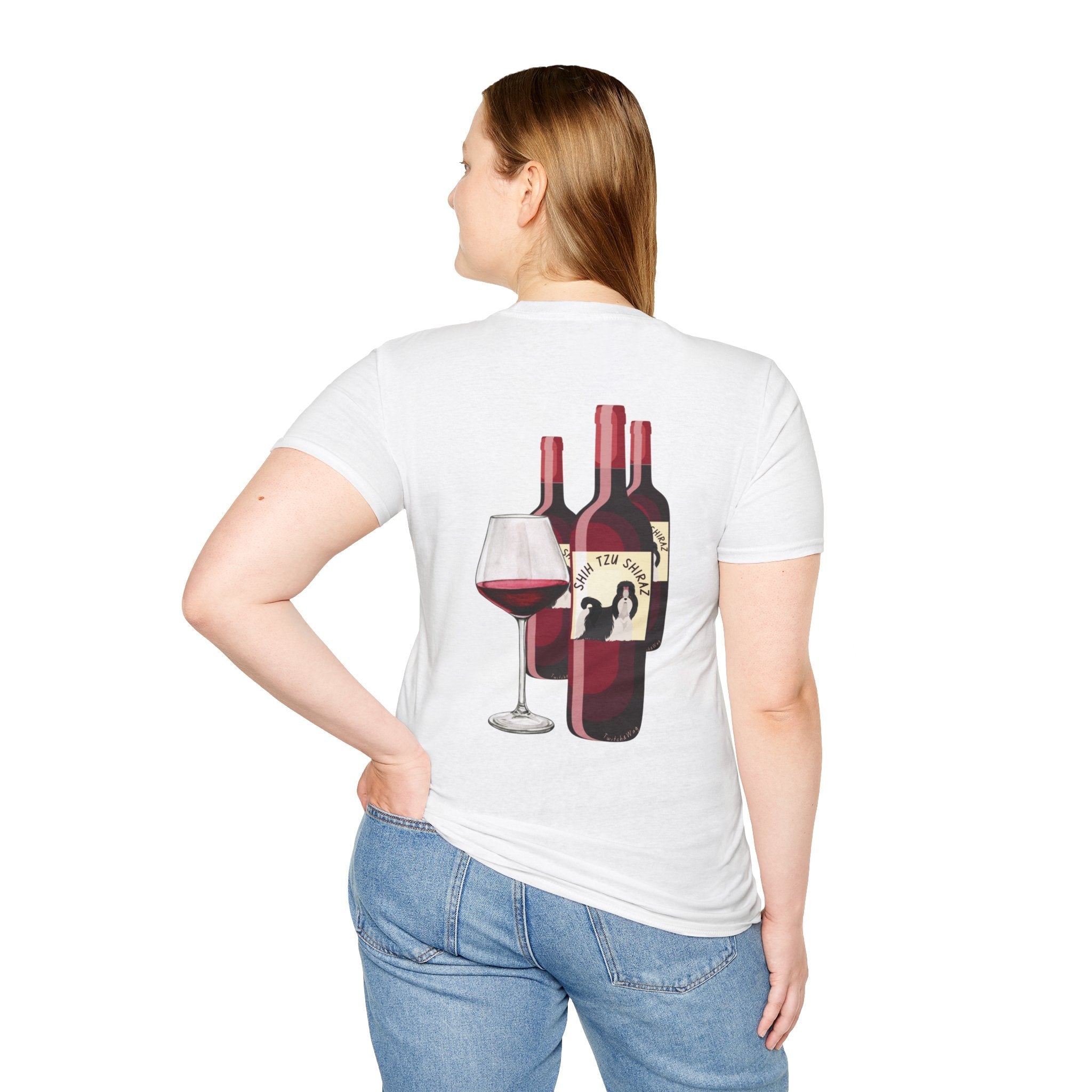 Shih Tzu Shiraz  | Cute Dog Mom Shirt for Wine Enthusiasts