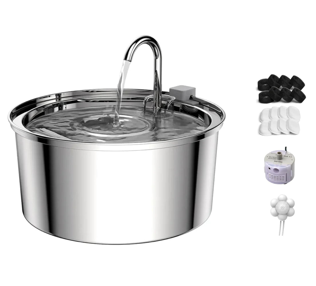Stainless Steel Pet Water Fountain – Keep Your Furry Friends Hydrated and Happy