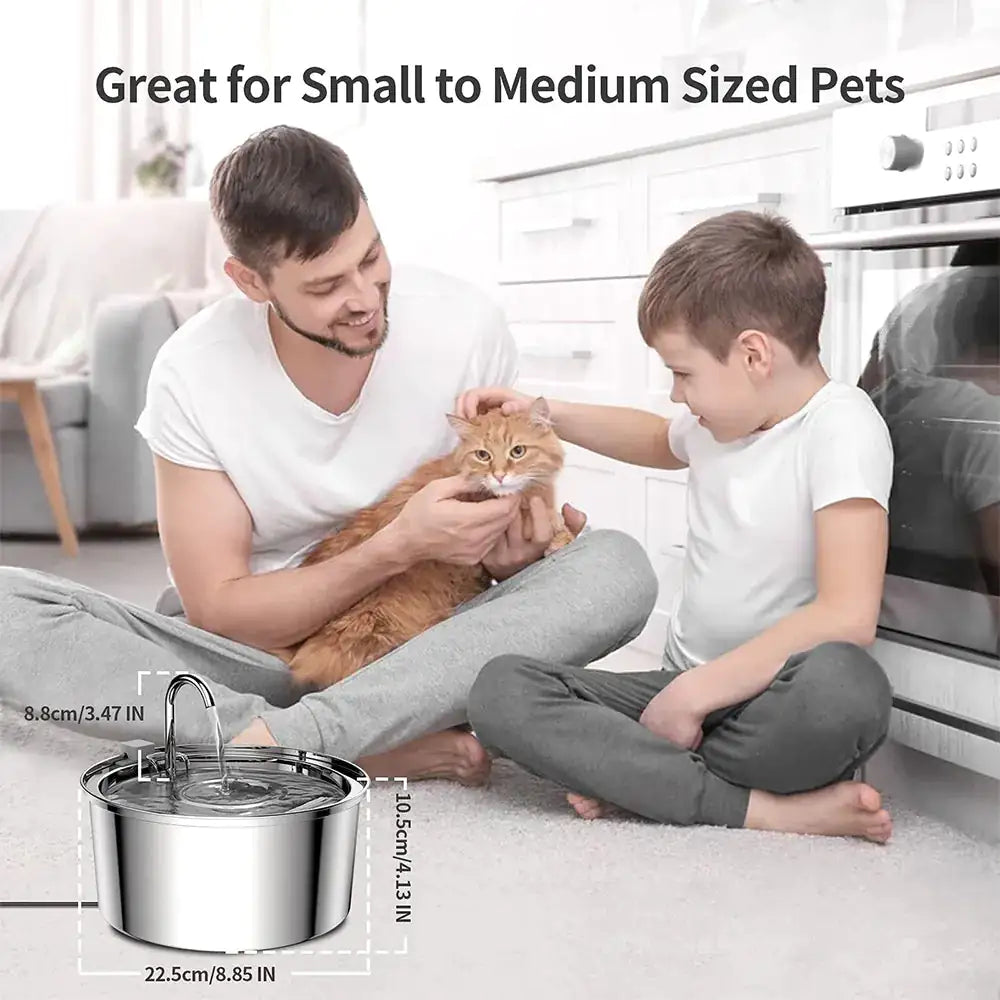 Stainless Steel Pet Water Fountain – Keep Your Furry Friends Hydrated and Happy