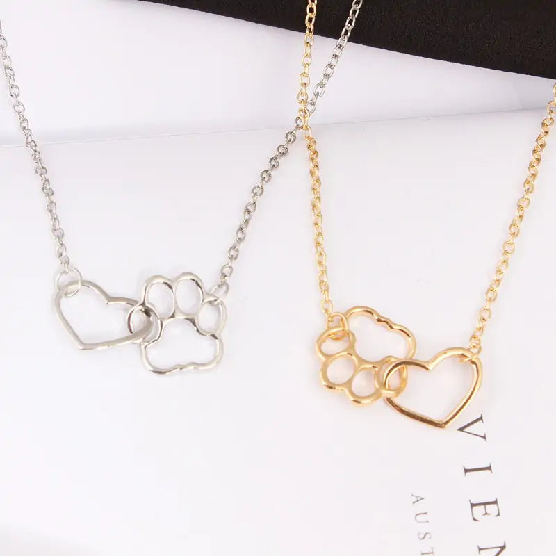 Paw Love Heart Necklace for Pet Lovers