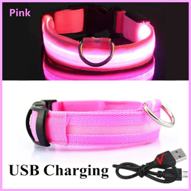 High Visibility LED Glowing Dog Collar