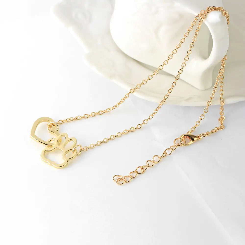Paw Love Heart Necklace for Pet Lovers