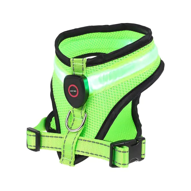 High Visibility LED Glowing Dog Harness