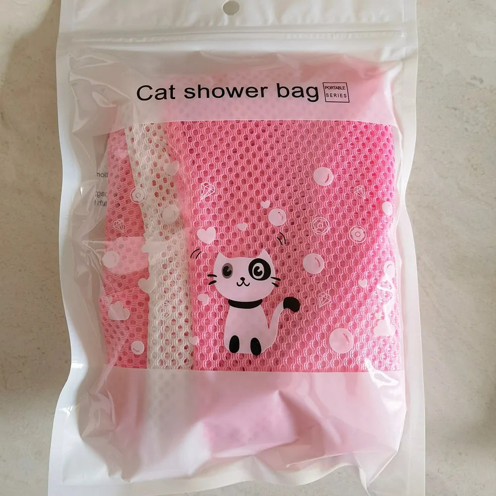Cat Bathing Bag Anti-Scratch Cat Grooming Mesh Bag