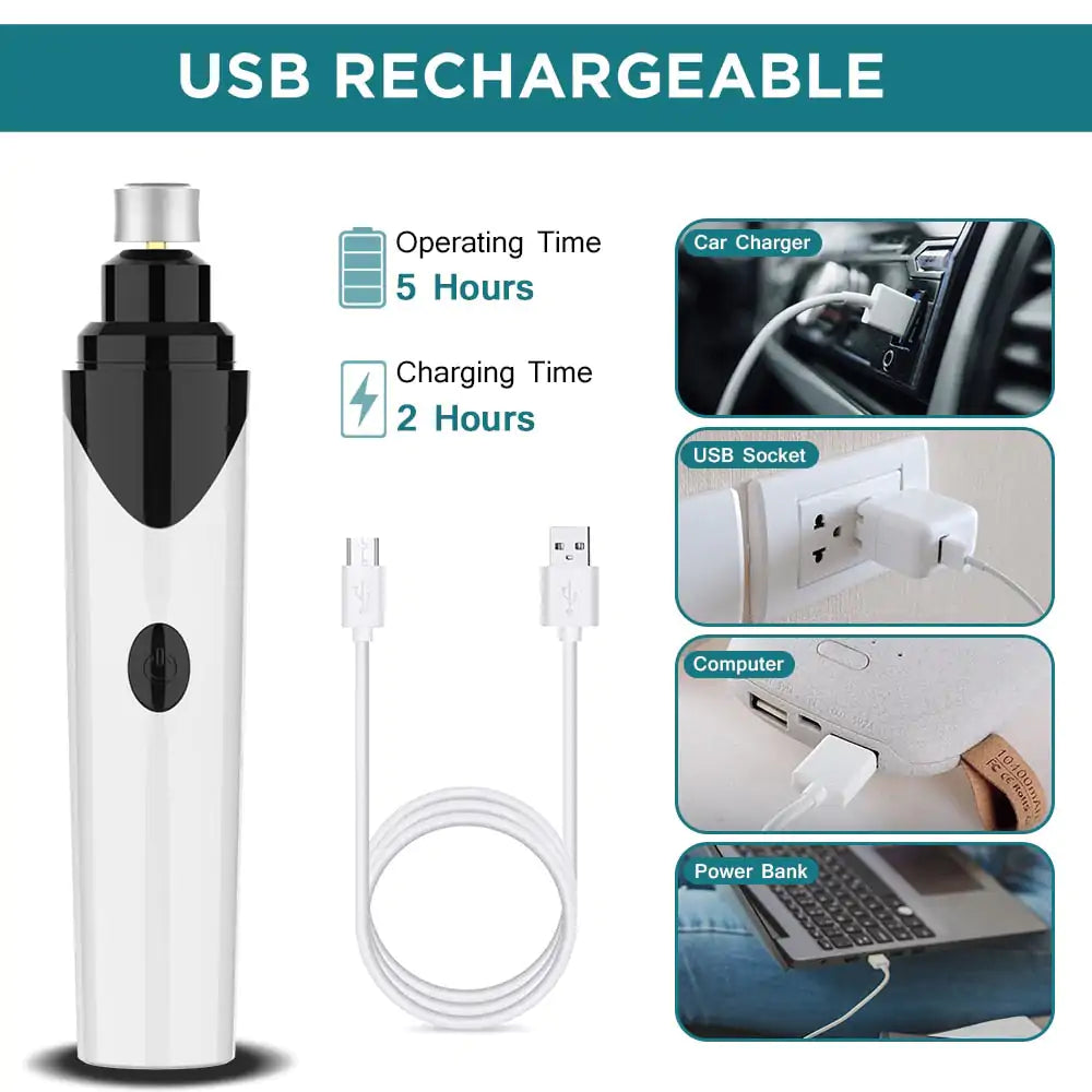 Painless Rechargeable Pet Nail Trimmer