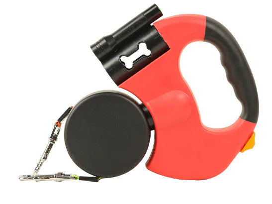 360 Degree Dual Retractable Dog Leash with LED light and Bag Dispenser