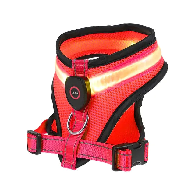 High Visibility LED Glowing Dog Harness